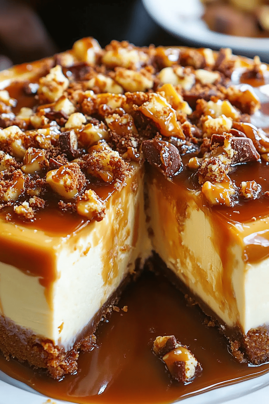 Decadent: Caramel Cheesecake Recipe with Toffee Topping ingredients