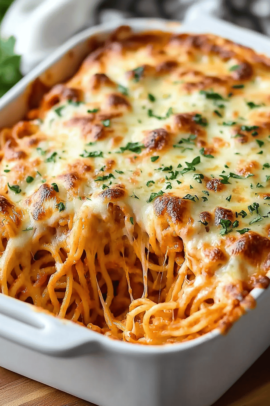 Easy Baked Spaghetti Recipe: Cheesy Pasta Delight ingredients