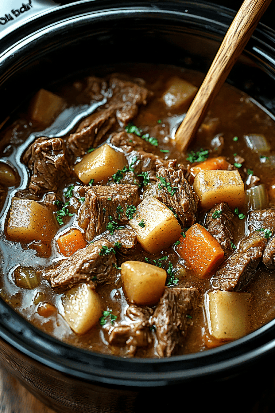 Easy Slow Cooker Beef Stew Recipe: Deliciously Simple Final Dish Presentation