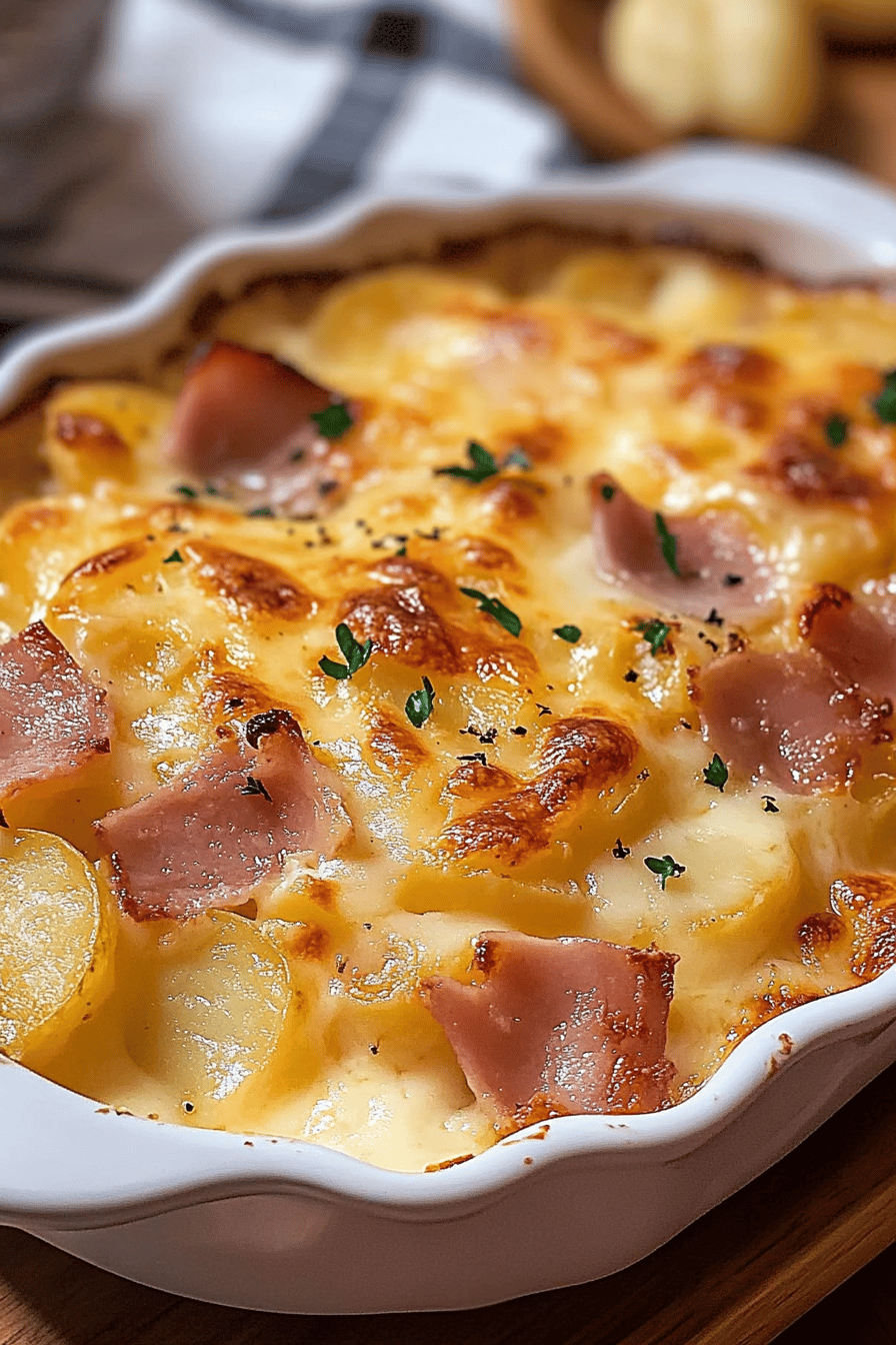 Ham and Au Gratin Potato Casserole: Delicious Recipe Final Dish Presentation