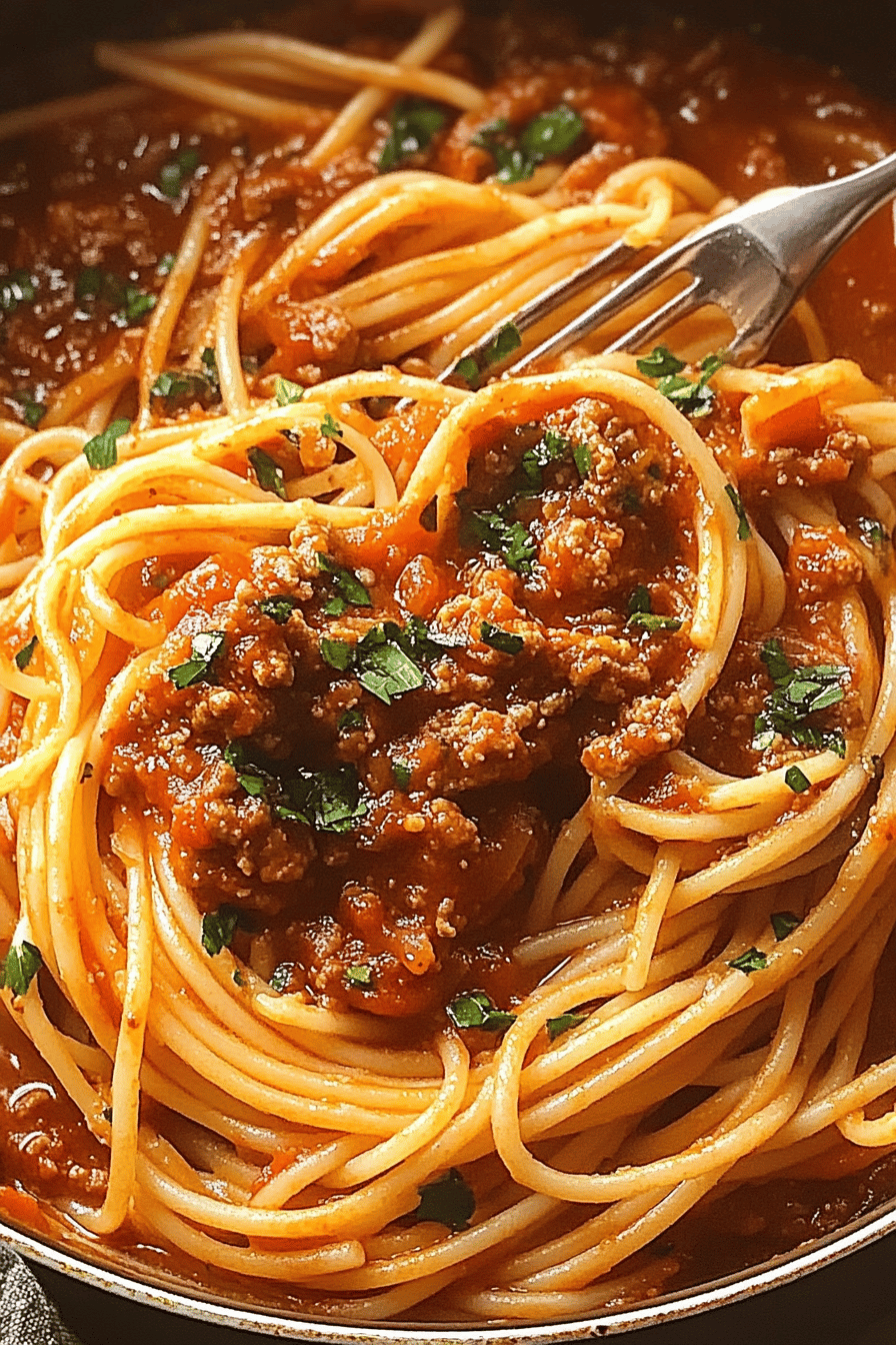 Old School Meat Sauce Spaghetti Recipe Homemade ingredients
