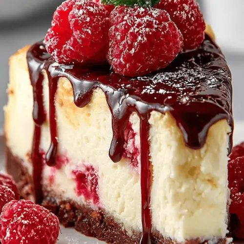 Easy White Chocolate Raspberry Cheesecake