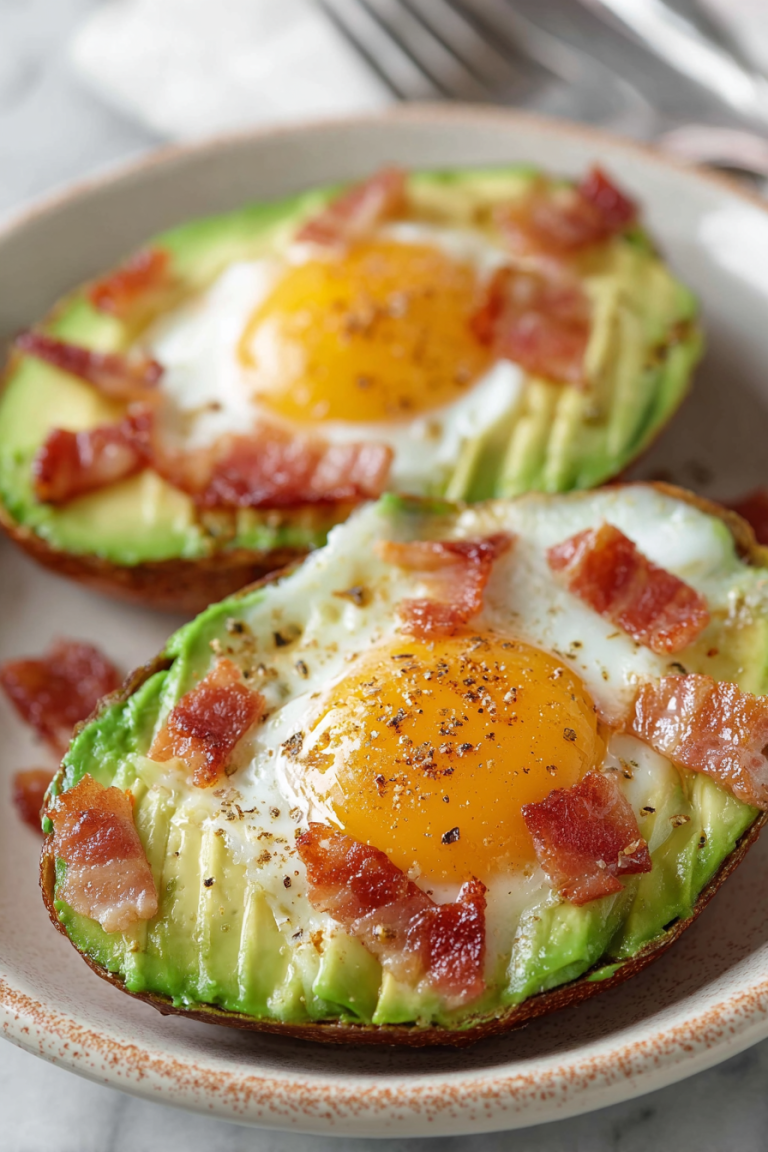 Delish Avocado Bacon and Eggs Recipe