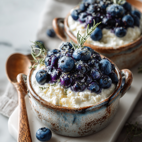 Baked Blueberry Cottage Cheese Bowls