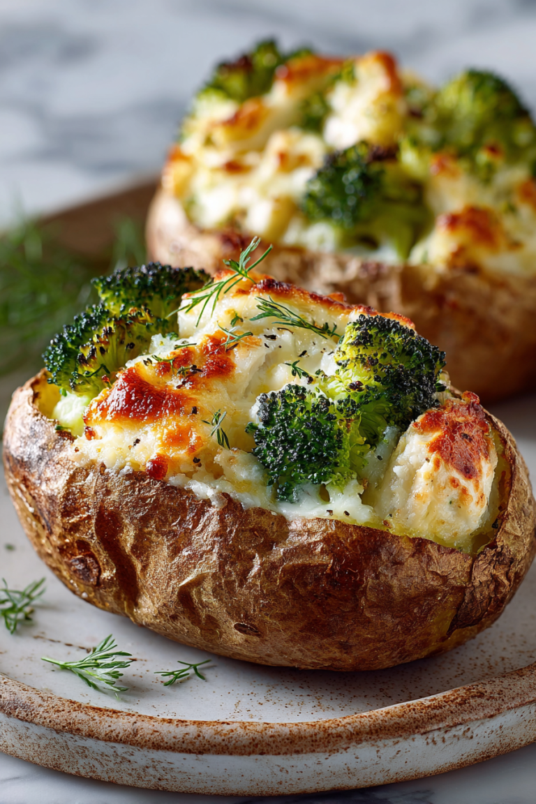 Baked Potato Filled with Garlic Cheese