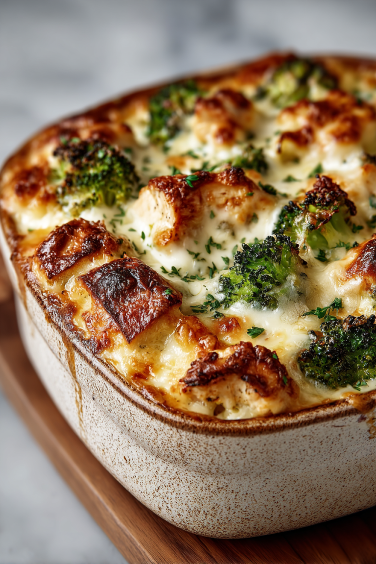 Chicken and Broccoli Alfredo Casserole Bake