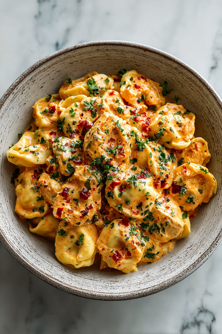 Creamy Crockpot Chicken Tortellini