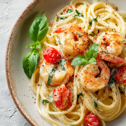 Creamy Shrimp Alfredo Pasta Dish
