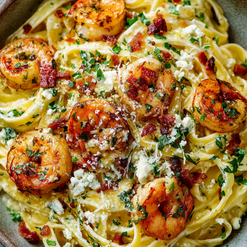 Creamy Shrimp Fettuccine Delight Recipe