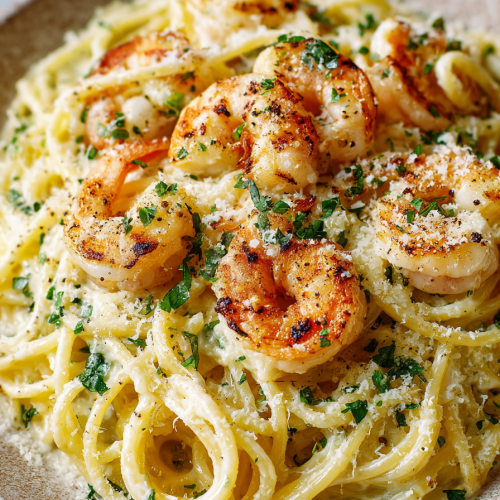 Creamy Shrimp Pasta Alfredo Delight
