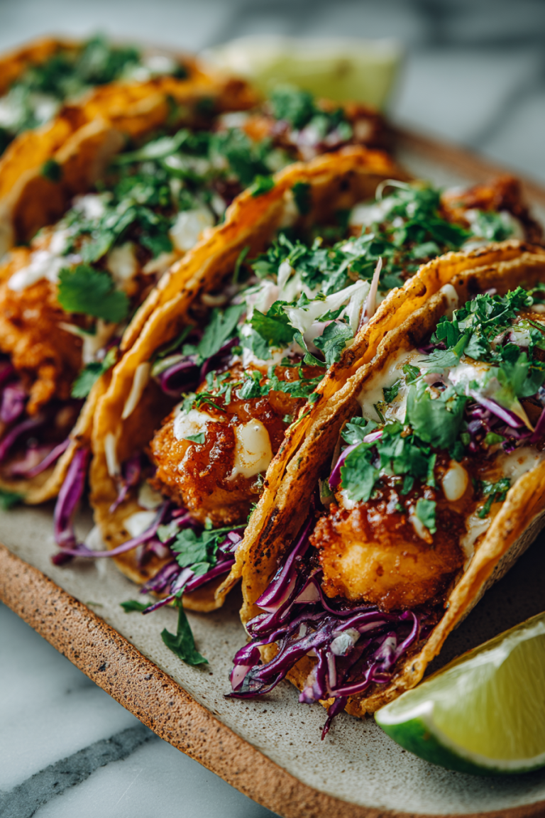 Crispy Fish Tacos With Slaw