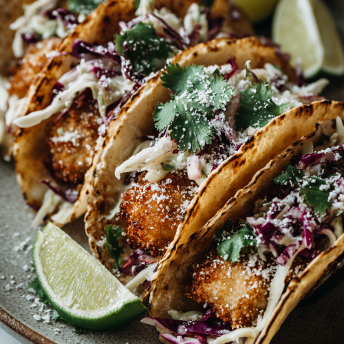 Crispy Fish Tacos with Slaw