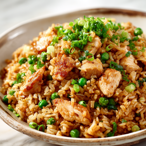 Crispy Garlic Chicken Fried Rice
