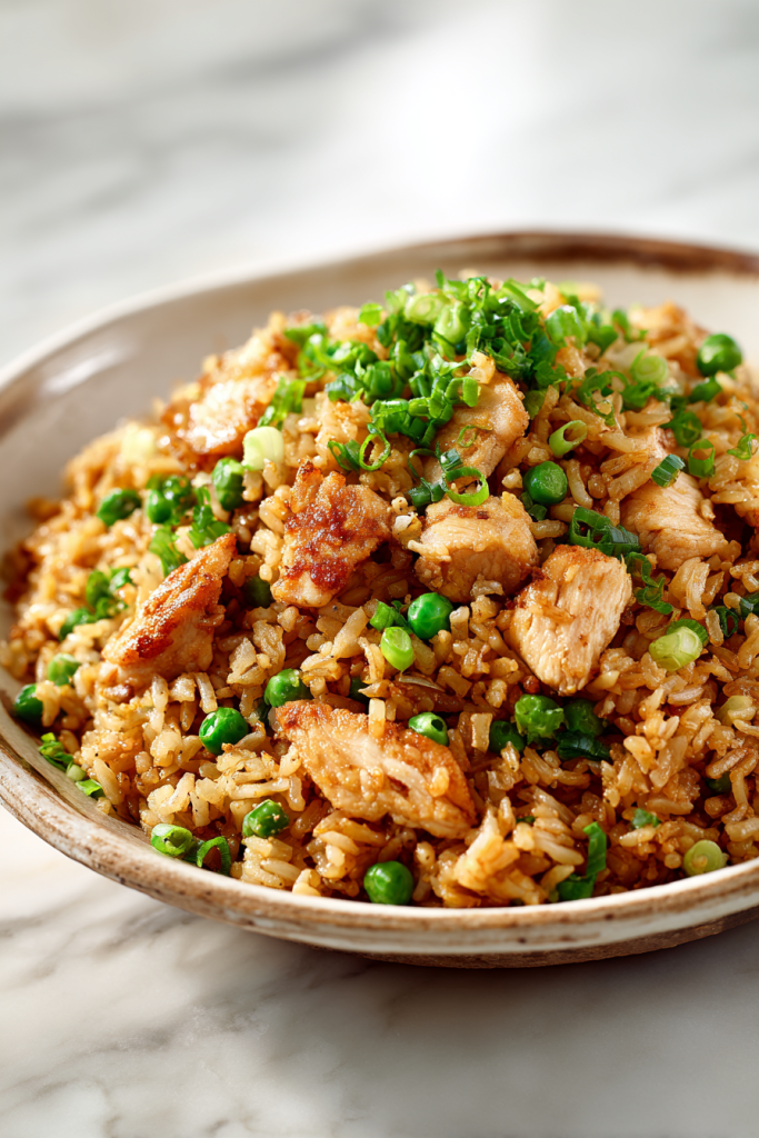 Crispy Garlic Chicken Fried Rice