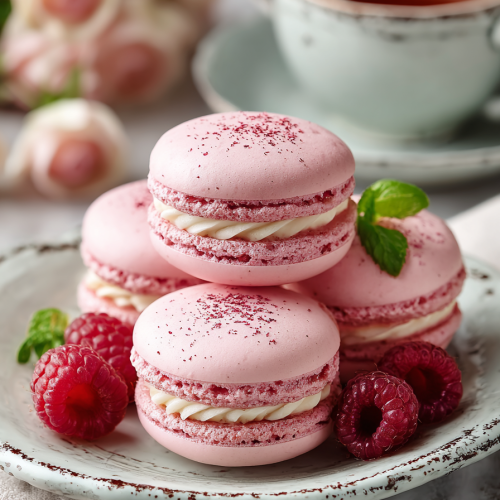 French Macarons with Raspberry Filling