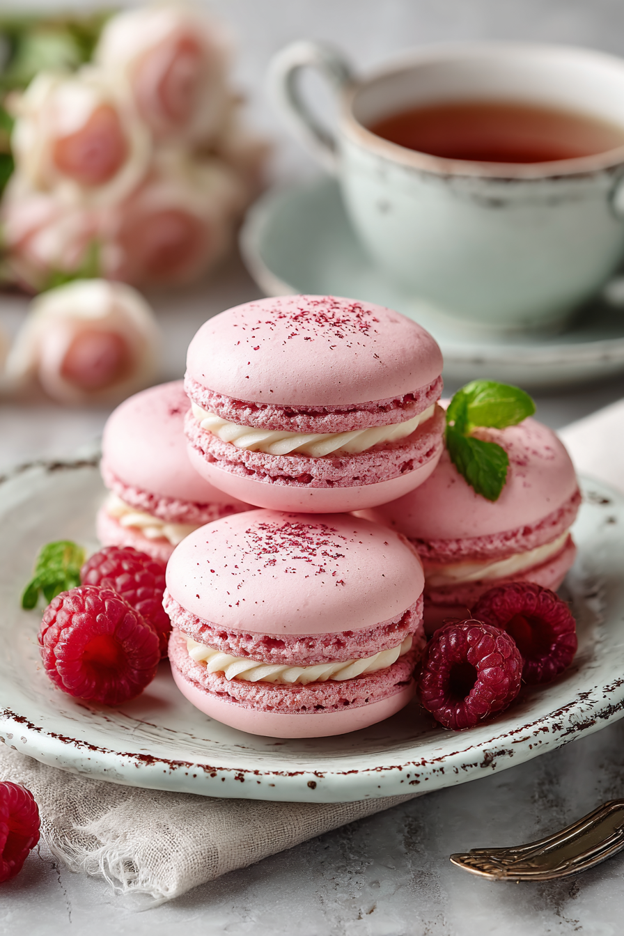 French Macarons with Raspberry Filling