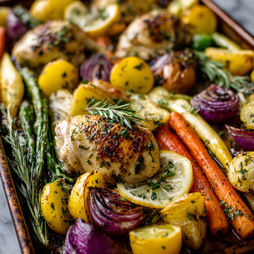 Garlic Butter Chicken Sheet Pan Dinner