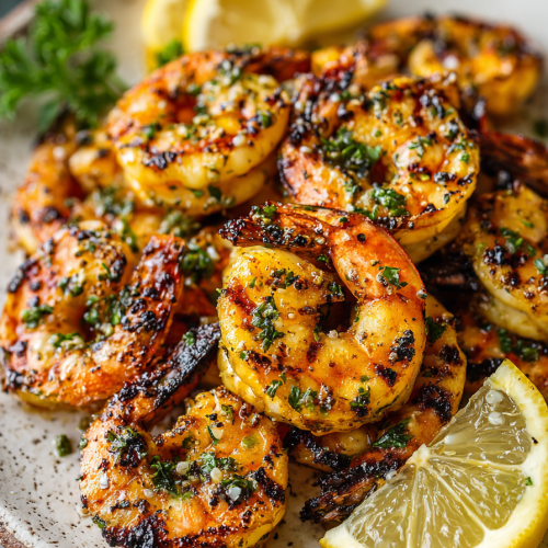 Garlic Grilled Shrimp with Lemon