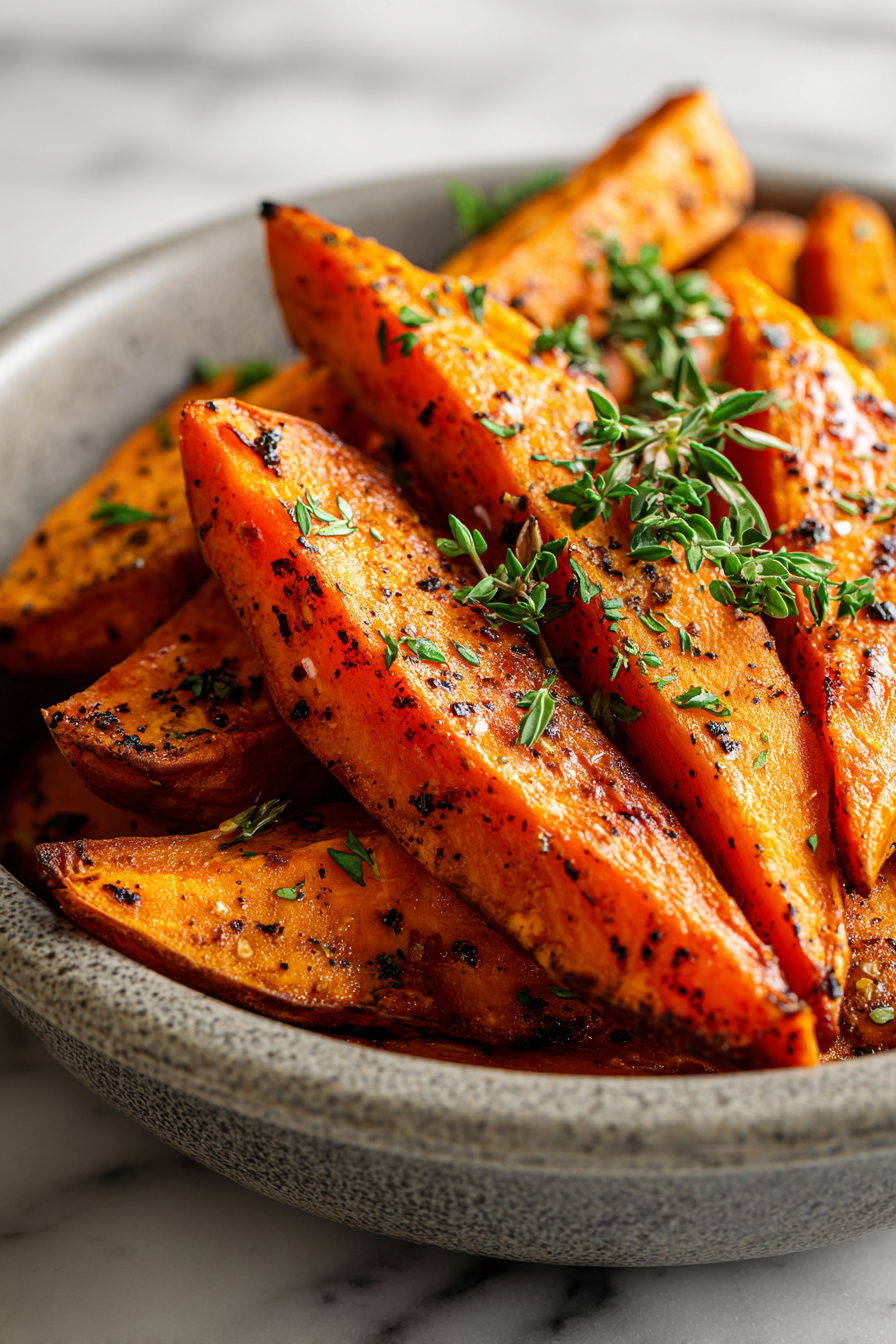 Garlic Roasted Sweet Potatoes