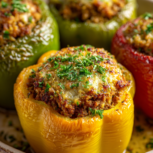 Ground Turkey Stuffed Bell Peppers
