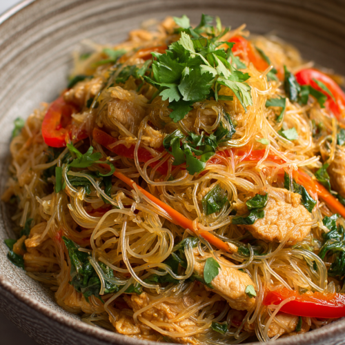 High Protein Chicken Vermicelli Noodle Bowl