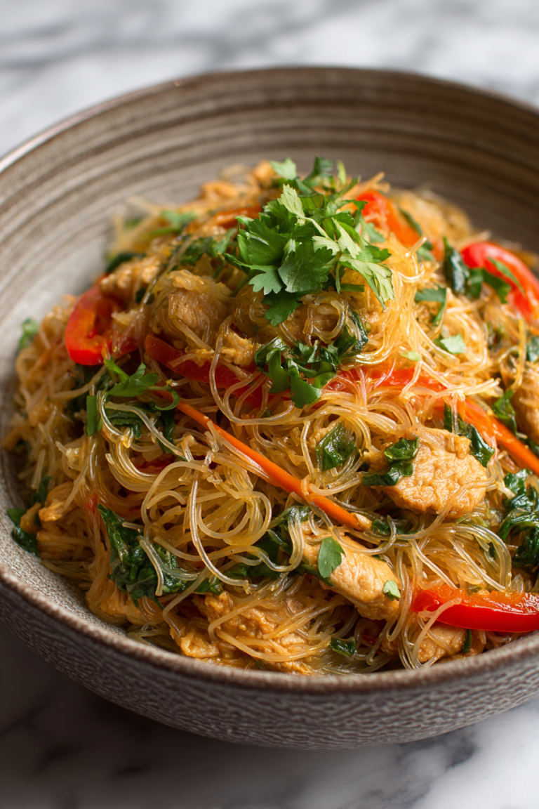 High Protein Chicken Vermicelli Noodle Bowl