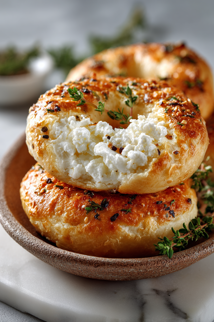 High Protein Cottage Cheese Bagels