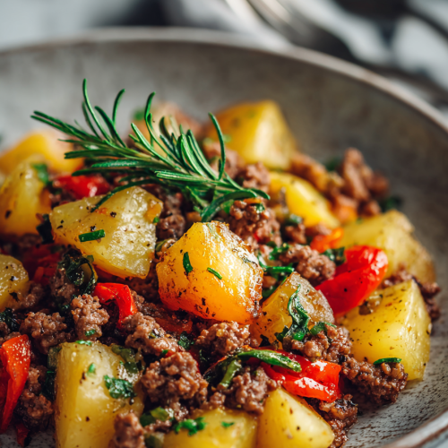 High Protein Ground Beef and Potatoes