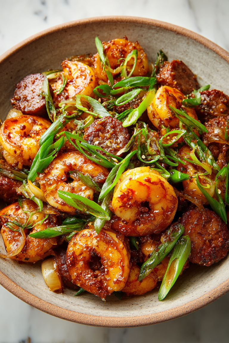 Honey Garlic Shrimp Sausage Stir Fry