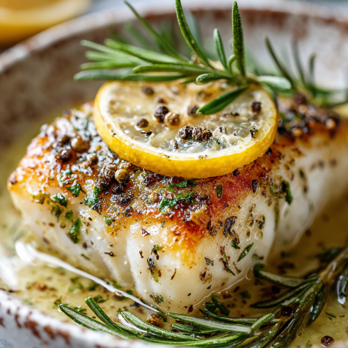 Lemon Garlic Pan Seared Fish Fillet