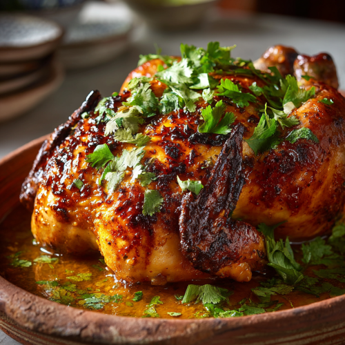 Peruvian Roasted Chicken with Aji Amarillo Sauce