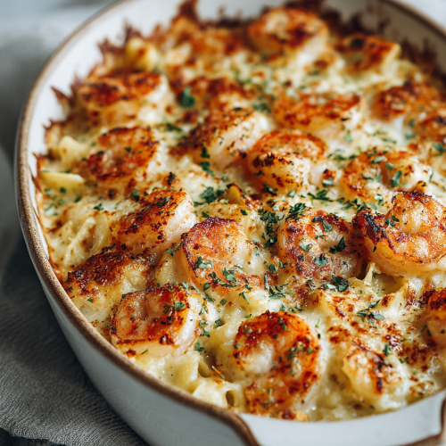 Shrimp Scampi Pasta Bake