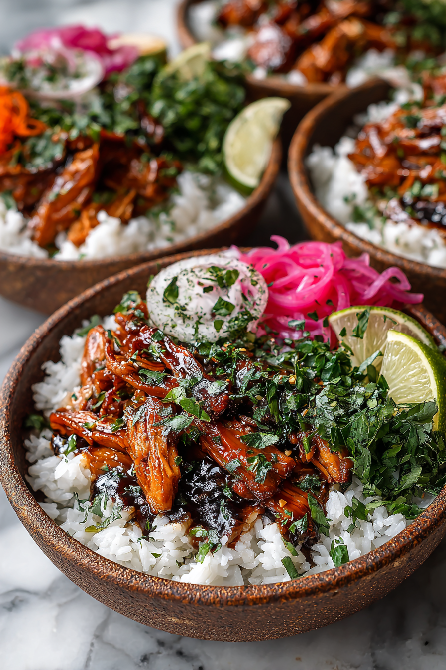 Sticky Chicken and Rice Bowls