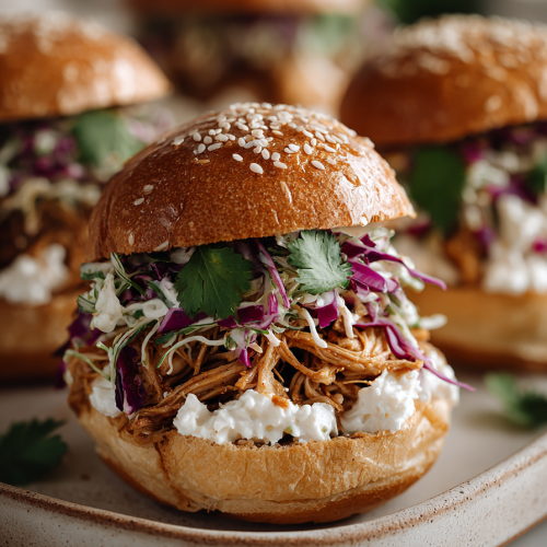 Sweet Summer Pulled Chicken Sandwiches
