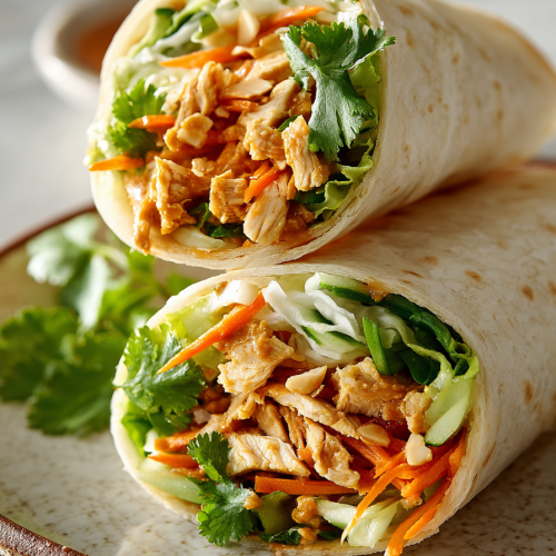 Thai Peanut Chicken Wraps